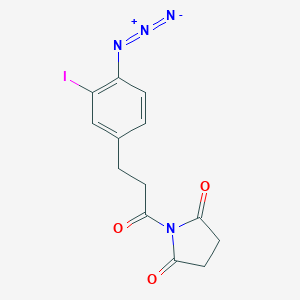 molecular formula C13H11IN4O3 B011388 N-(3-(4-Azido-3-iodophenyl)propionyl)succinimide CAS No. 107082-23-5