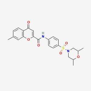 molecular formula C23H24N2O6S B11388002 N-{4-[(2,6-dimethylmorpholin-4-yl)sulfonyl]phenyl}-7-methyl-4-oxo-4H-chromene-2-carboxamide 