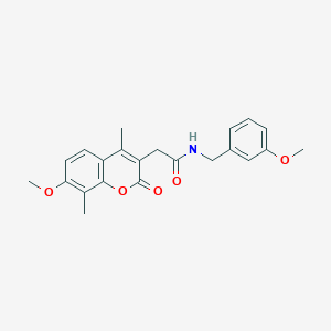 molecular formula C22H23NO5 B11388038 N-(3-methoxybenzyl)-2-(7-methoxy-4,8-dimethyl-2-oxo-2H-chromen-3-yl)acetamide 
