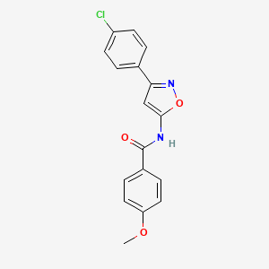 molecular formula C17H13ClN2O3 B11388240 N-[3-(4-chlorophenyl)-1,2-oxazol-5-yl]-4-methoxybenzamide 