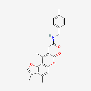 molecular formula C24H23NO4 B11388333 N-(4-methylbenzyl)-2-(3,4,9-trimethyl-7-oxo-7H-furo[2,3-f]chromen-8-yl)acetamide 