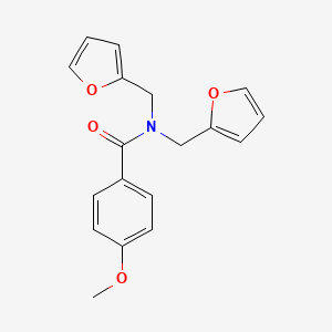 molecular formula C18H17NO4 B11388418 N,N-bis(furan-2-ylmethyl)-4-methoxybenzamide 