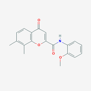 molecular formula C19H17NO4 B11388635 N-(2-methoxyphenyl)-7,8-dimethyl-4-oxo-4H-chromene-2-carboxamide 
