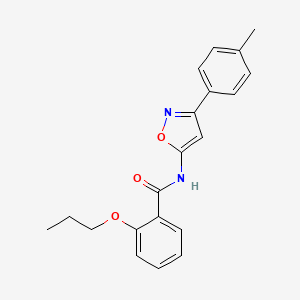 molecular formula C20H20N2O3 B11388744 N-[3-(4-methylphenyl)-1,2-oxazol-5-yl]-2-propoxybenzamide 