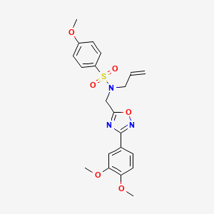 molecular formula C21H23N3O6S B11388865 N-{[3-(3,4-dimethoxyphenyl)-1,2,4-oxadiazol-5-yl]methyl}-4-methoxy-N-(prop-2-en-1-yl)benzenesulfonamide 