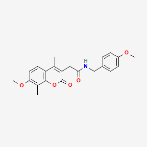 molecular formula C22H23NO5 B11388892 N-(4-methoxybenzyl)-2-(7-methoxy-4,8-dimethyl-2-oxo-2H-chromen-3-yl)acetamide 
