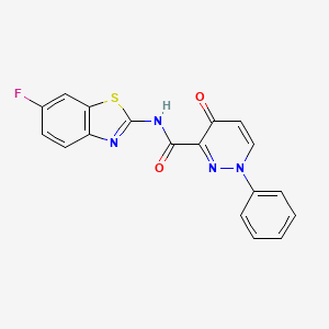 molecular formula C18H11FN4O2S B11389009 N-(6-fluoro-1,3-benzothiazol-2-yl)-4-oxo-1-phenyl-1,4-dihydropyridazine-3-carboxamide 