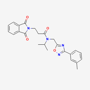 molecular formula C24H24N4O4 B11389056 3-(1,3-dioxo-1,3-dihydro-2H-isoindol-2-yl)-N-{[3-(3-methylphenyl)-1,2,4-oxadiazol-5-yl]methyl}-N-(propan-2-yl)propanamide 