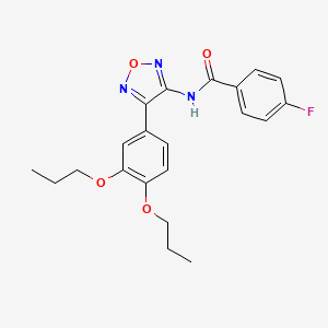 molecular formula C21H22FN3O4 B11389116 N-[4-(3,4-dipropoxyphenyl)-1,2,5-oxadiazol-3-yl]-4-fluorobenzamide 