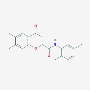molecular formula C20H19NO3 B11389137 N-(2,5-dimethylphenyl)-6,7-dimethyl-4-oxo-4H-chromene-2-carboxamide 