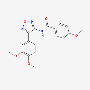 molecular formula C18H17N3O5 B11389209 N-[4-(3,4-dimethoxyphenyl)-1,2,5-oxadiazol-3-yl]-4-methoxybenzamide 