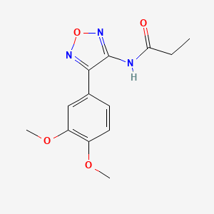 molecular formula C13H15N3O4 B11389213 N-[4-(3,4-dimethoxyphenyl)-1,2,5-oxadiazol-3-yl]propanamide 