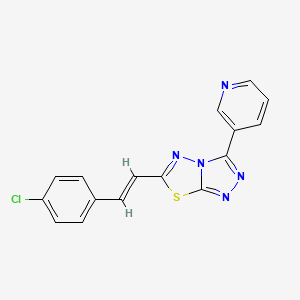 molecular formula C16H10ClN5S B11389276 6-[(E)-2-(4-chlorophenyl)ethenyl]-3-(pyridin-3-yl)[1,2,4]triazolo[3,4-b][1,3,4]thiadiazole 