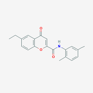 molecular formula C20H19NO3 B11389626 N-(2,5-dimethylphenyl)-6-ethyl-4-oxo-4H-chromene-2-carboxamide 