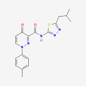 molecular formula C18H19N5O2S B11389657 1-(4-methylphenyl)-N-[5-(2-methylpropyl)-1,3,4-thiadiazol-2-yl]-4-oxo-1,4-dihydropyridazine-3-carboxamide 
