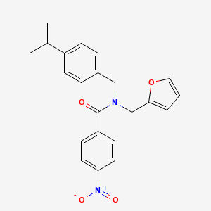 molecular formula C22H22N2O4 B11389783 N-(furan-2-ylmethyl)-4-nitro-N-[4-(propan-2-yl)benzyl]benzamide 