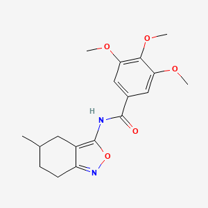 molecular formula C18H22N2O5 B11389878 3,4,5-trimethoxy-N-(5-methyl-4,5,6,7-tetrahydro-2,1-benzoxazol-3-yl)benzamide 