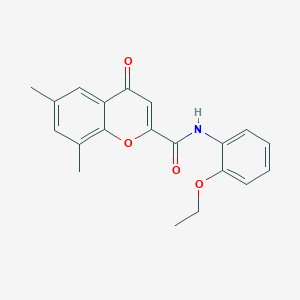 molecular formula C20H19NO4 B11389920 N-(2-ethoxyphenyl)-6,8-dimethyl-4-oxo-4H-chromene-2-carboxamide 