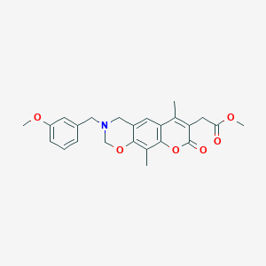 molecular formula C24H25NO6 B11389924 methyl [3-(3-methoxybenzyl)-6,10-dimethyl-8-oxo-3,4-dihydro-2H,8H-chromeno[6,7-e][1,3]oxazin-7-yl]acetate 