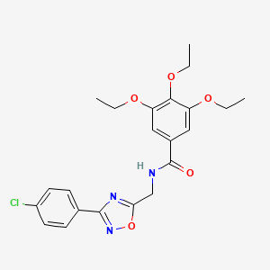 molecular formula C22H24ClN3O5 B11389939 N-{[3-(4-chlorophenyl)-1,2,4-oxadiazol-5-yl]methyl}-3,4,5-triethoxybenzamide 