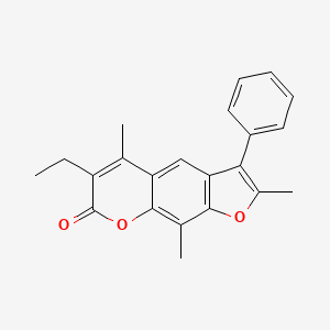 molecular formula C22H20O3 B11389953 6-ethyl-2,5,9-trimethyl-3-phenyl-7H-furo[3,2-g]chromen-7-one 