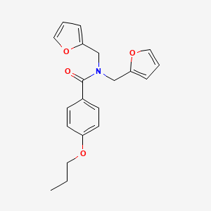 molecular formula C20H21NO4 B11390030 N,N-bis(furan-2-ylmethyl)-4-propoxybenzamide 