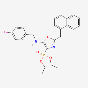 molecular formula C25H26FN2O4P B11390035 Diethyl {5-[(4-fluorobenzyl)amino]-2-(naphthalen-1-ylmethyl)-1,3-oxazol-4-yl}phosphonate 