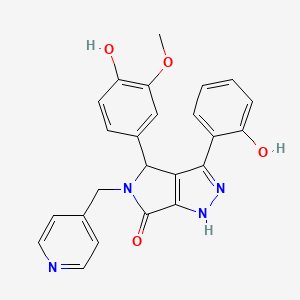 molecular formula C24H20N4O4 B11390190 4-(4-hydroxy-3-methoxyphenyl)-3-(2-hydroxyphenyl)-5-(pyridin-4-ylmethyl)-4,5-dihydropyrrolo[3,4-c]pyrazol-6(1H)-one 