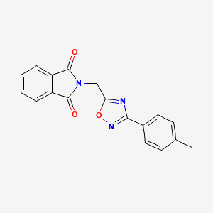 molecular formula C18H13N3O3 B11390380 2-{[3-(4-methylphenyl)-1,2,4-oxadiazol-5-yl]methyl}-1H-isoindole-1,3(2H)-dione 