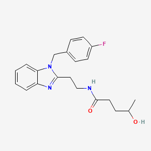 molecular formula C21H24FN3O2 B11390449 N-{2-[1-(4-fluorobenzyl)-1H-benzimidazol-2-yl]ethyl}-4-hydroxypentanamide 