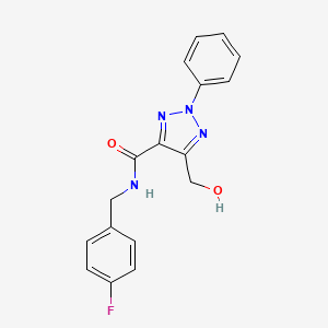 molecular formula C17H15FN4O2 B11390679 N-(4-fluorobenzyl)-5-(hydroxymethyl)-2-phenyl-2H-1,2,3-triazole-4-carboxamide 