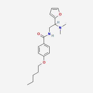 molecular formula C20H28N2O3 B11390741 N-[2-(dimethylamino)-2-(furan-2-yl)ethyl]-4-(pentyloxy)benzamide 