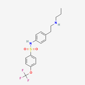 molecular formula C18H21F3N2O3S.HCl B1139083 N-(4-(2-(propylamino)ethyl)phenyl)-4-(trifluoromethoxy)benzenesulfonamide CAS No. 250266-51-4
