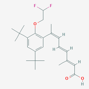 molecular formula C25H34F2O3 B1139084 7-[3,5-Di-tert-butyl-2-(2,2-difluoro-ethoxy)-phenyl]-3-methyl-octa-2,4,6-trienoic acid CAS No. 331248-11-4