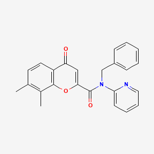 molecular formula C24H20N2O3 B11390913 N-benzyl-7,8-dimethyl-4-oxo-N-(pyridin-2-yl)-4H-chromene-2-carboxamide 