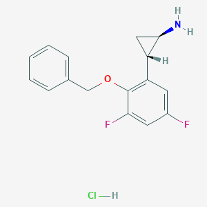 (1R,2S)-2-(3,5-Difluoro-2-phenylmethoxyphenyl)cyclopropan-1-amine;hydrochloride