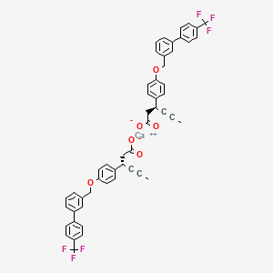 molecular formula C52H40CaF6O6 B1139107 calcium;(3S)-3-[4-[[3-[4-(trifluoromethyl)phenyl]phenyl]methoxy]phenyl]hex-4-ynoate 