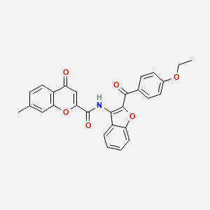 molecular formula C28H21NO6 B11391154 N-[2-(4-ethoxybenzoyl)-1-benzofuran-3-yl]-7-methyl-4-oxo-4H-chromene-2-carboxamide 