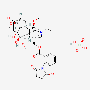 molecular formula C36H48N2O10.HClO4 B1139129 Lycaconitine perchlorate CAS No. 321938-55-0