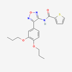 molecular formula C19H21N3O4S B11391311 N-[4-(3,4-dipropoxyphenyl)-1,2,5-oxadiazol-3-yl]thiophene-2-carboxamide 