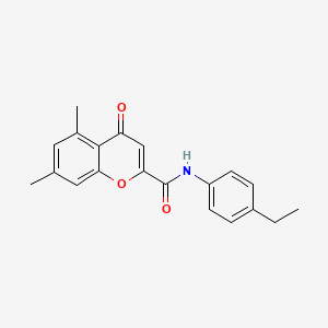 molecular formula C20H19NO3 B11391330 N-(4-ethylphenyl)-5,7-dimethyl-4-oxo-4H-chromene-2-carboxamide 