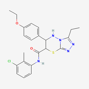 molecular formula C22H24ClN5O2S B11391354 N-(3-chloro-2-methylphenyl)-6-(4-ethoxyphenyl)-3-ethyl-6,7-dihydro-5H-[1,2,4]triazolo[3,4-b][1,3,4]thiadiazine-7-carboxamide 