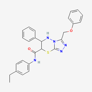 molecular formula C26H25N5O2S B11391372 N-(4-ethylphenyl)-3-(phenoxymethyl)-6-phenyl-6,7-dihydro-5H-[1,2,4]triazolo[3,4-b][1,3,4]thiadiazine-7-carboxamide 