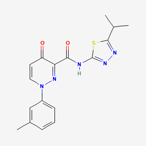 molecular formula C17H17N5O2S B11391416 1-(3-methylphenyl)-4-oxo-N-[5-(propan-2-yl)-1,3,4-thiadiazol-2-yl]-1,4-dihydropyridazine-3-carboxamide 