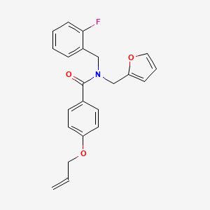 molecular formula C22H20FNO3 B11391511 N-(2-fluorobenzyl)-N-(furan-2-ylmethyl)-4-(prop-2-en-1-yloxy)benzamide 