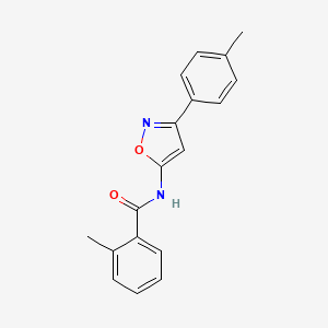molecular formula C18H16N2O2 B11391594 2-methyl-N-[3-(4-methylphenyl)-1,2-oxazol-5-yl]benzamide 