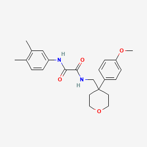 molecular formula C23H28N2O4 B11391670 N-(3,4-dimethylphenyl)-N'-{[4-(4-methoxyphenyl)tetrahydro-2H-pyran-4-yl]methyl}ethanediamide 