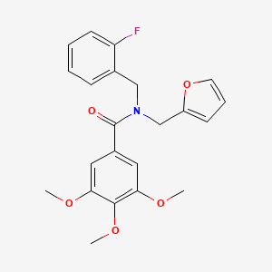 molecular formula C22H22FNO5 B11391795 N-(2-fluorobenzyl)-N-(furan-2-ylmethyl)-3,4,5-trimethoxybenzamide 