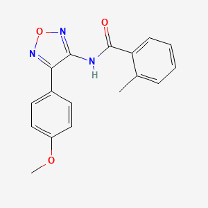 molecular formula C17H15N3O3 B11391818 N-[4-(4-methoxyphenyl)-1,2,5-oxadiazol-3-yl]-2-methylbenzamide 