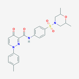 molecular formula C24H26N4O5S B11391851 N-{4-[(2,6-dimethylmorpholin-4-yl)sulfonyl]phenyl}-1-(4-methylphenyl)-4-oxo-1,4-dihydropyridazine-3-carboxamide 